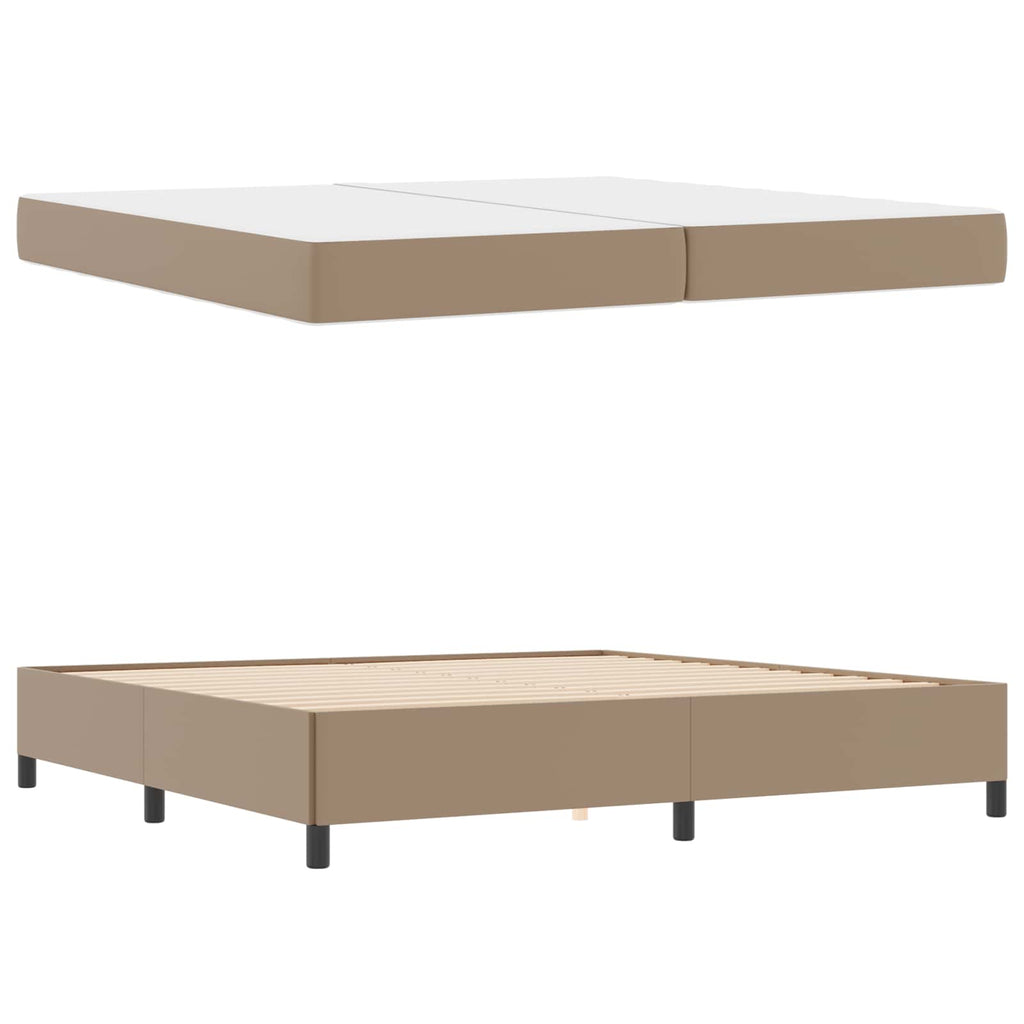 vidaXL Ramka łóżka z materacem Cappuccino 200 x 200 cm tkanina