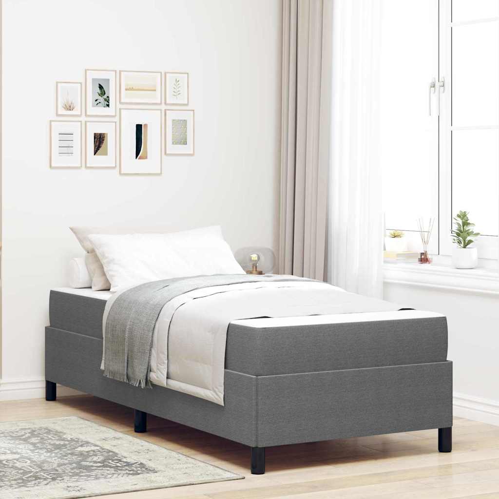 vidaXL Ramka łóżka z materacem Jasnoszary 90 x 190 cm tkanina