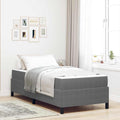 vidaXL Ramka łóżka z materacem Jasnoszary 90 x 190 cm tkanina
