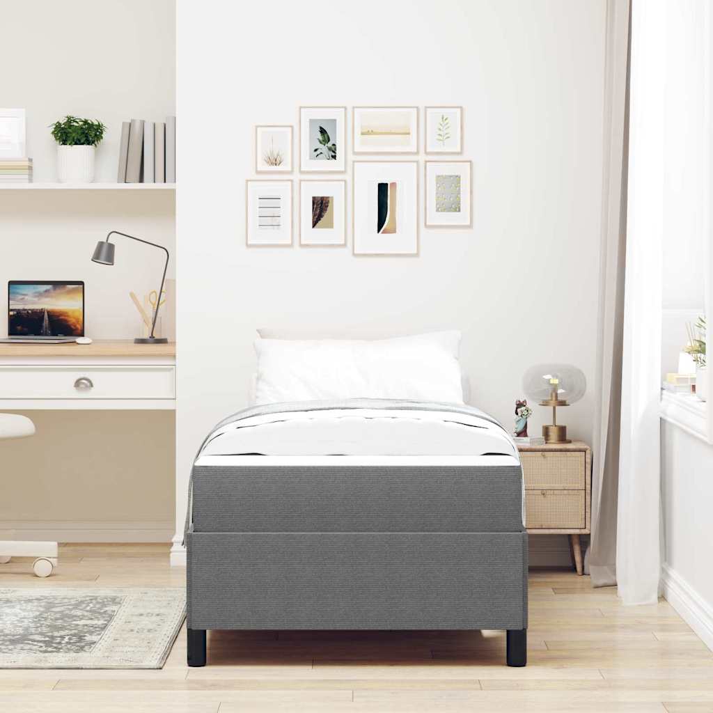 vidaXL Ramka łóżka z materacem Jasnoszary 90 x 190 cm tkanina