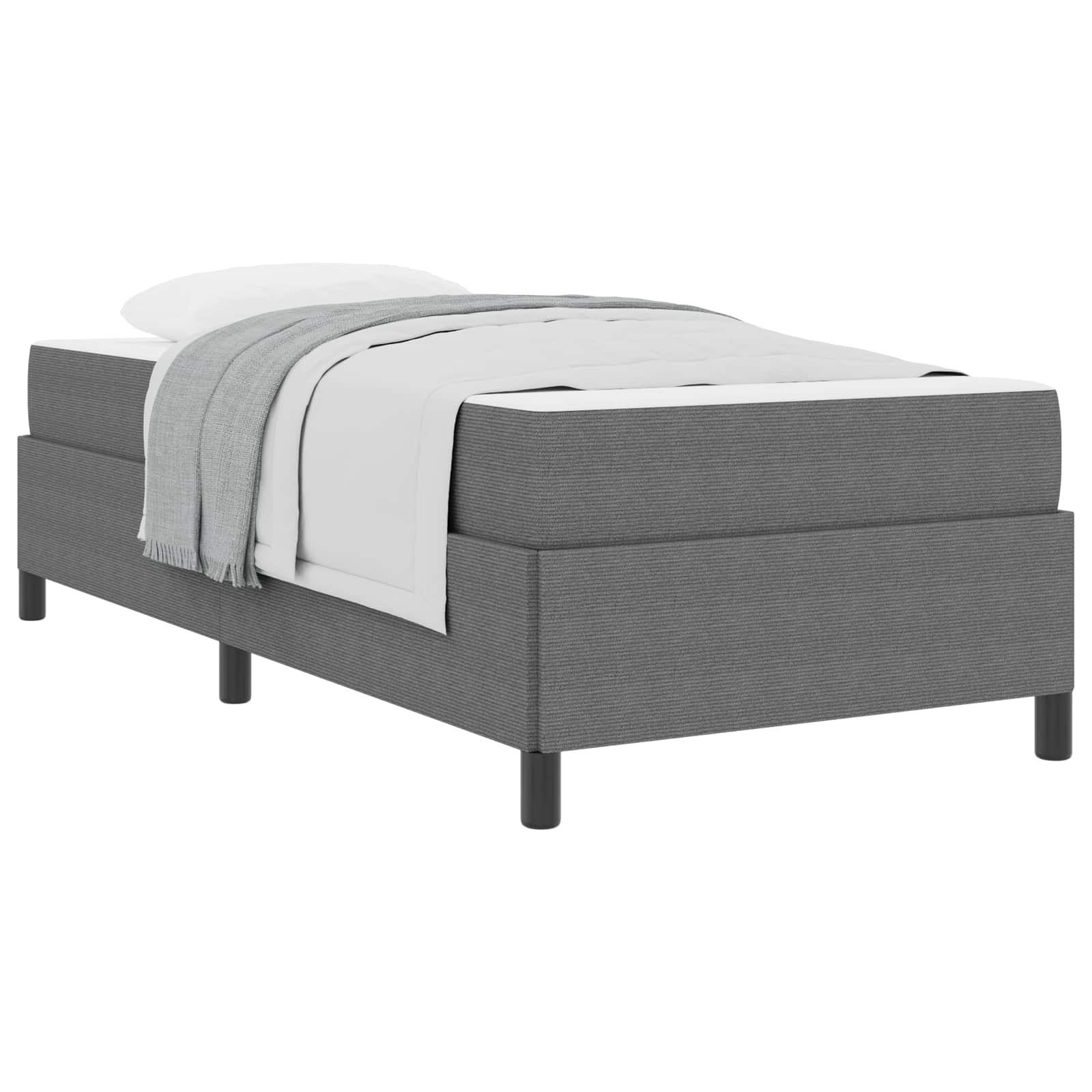 vidaXL Ramka łóżka z materacem Jasnoszary 90 x 190 cm tkanina