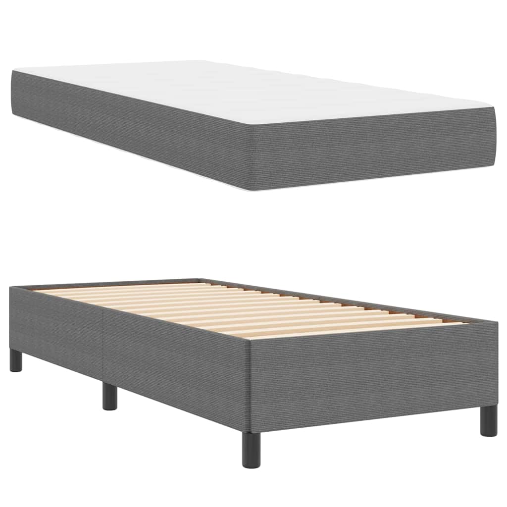 vidaXL Ramka łóżka z materacem Jasnoszary 90 x 190 cm tkanina