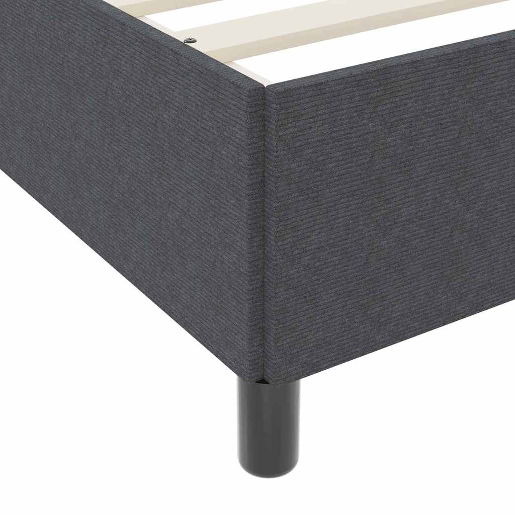 vidaXL Ramka łóżka z materacem Ciemnoszary 90 x 190 cm tkanina