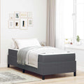 vidaXL Ramka łóżka z materacem Ciemnoszary 90 x 190 cm tkanina
