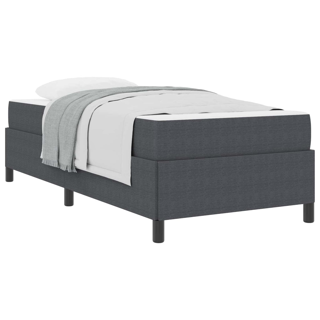 vidaXL Ramka łóżka z materacem Ciemnoszary 90 x 190 cm tkanina
