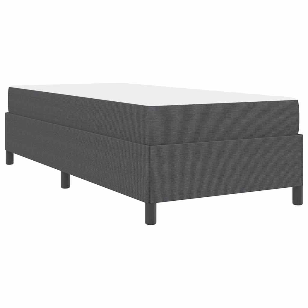 vidaXL Ramka łóżka z materacem Ciemnoszary 90 x 190 cm tkanina