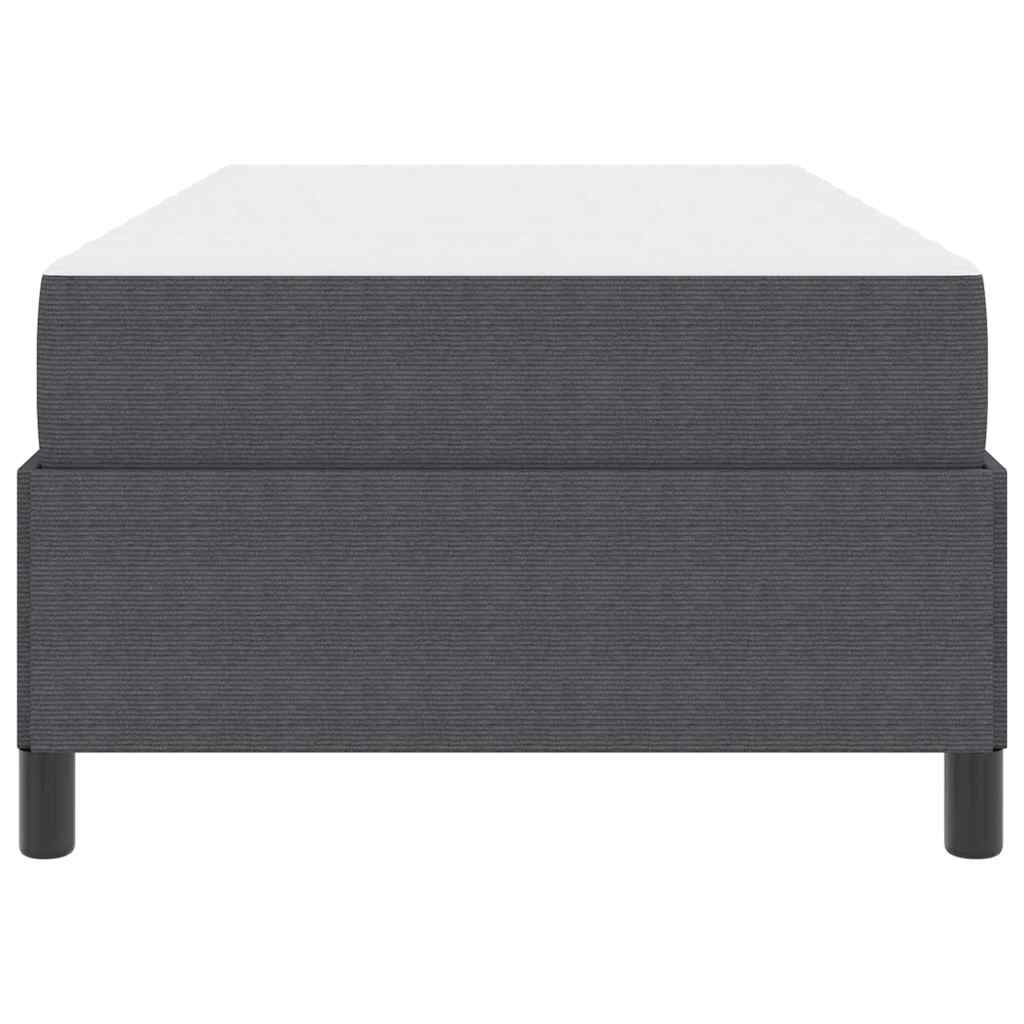 vidaXL Ramka łóżka z materacem Ciemnoszary 90 x 190 cm tkanina