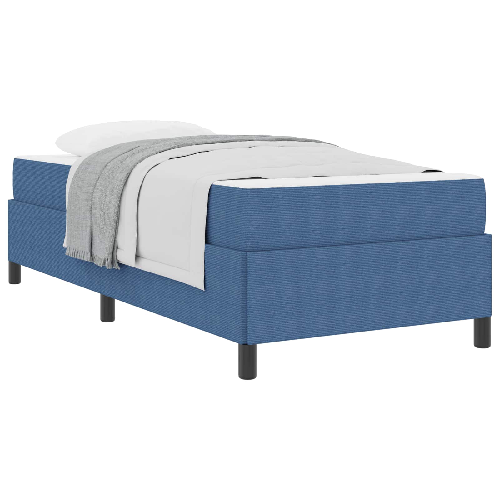 vidaXL Ramka łóżka z materacem Niebieski 90 x 190 cm tkanina