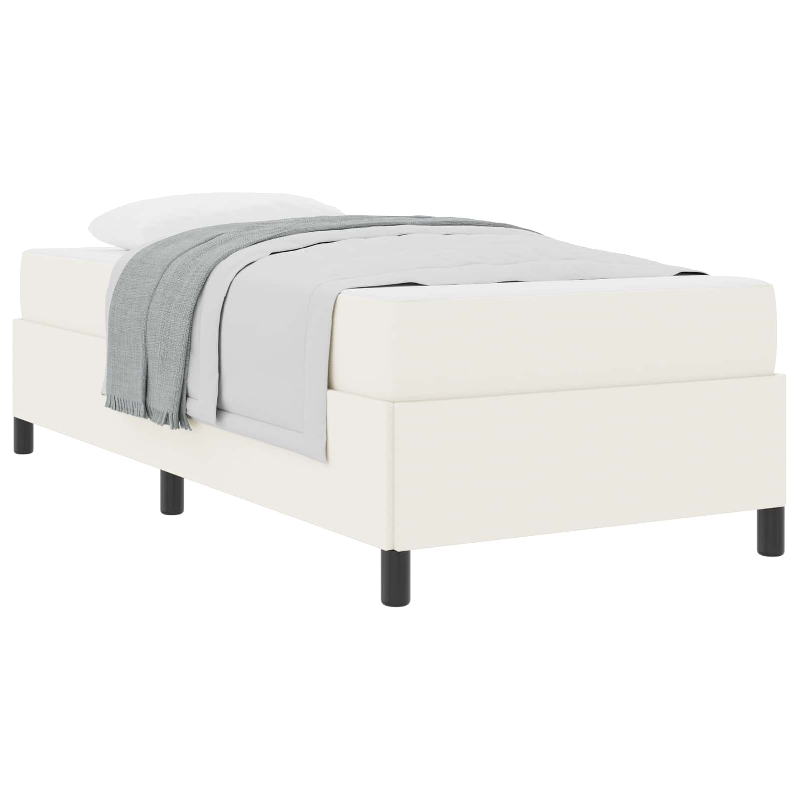 vidaXL Ramka łóżka z materacem Kremowy 90 x 200 cm tkanina
