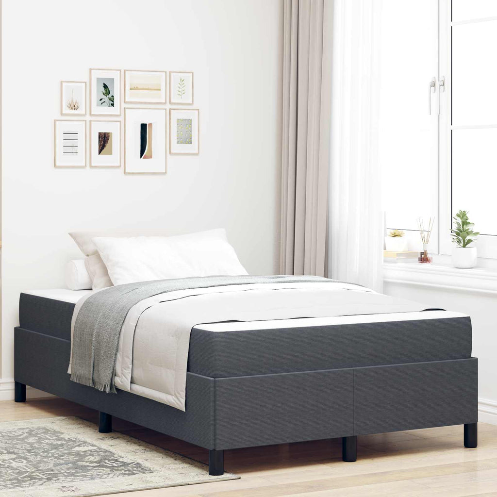 vidaXL Ramka łóżka z materacem Ciemnoszary 120 x 190 cm tkanina