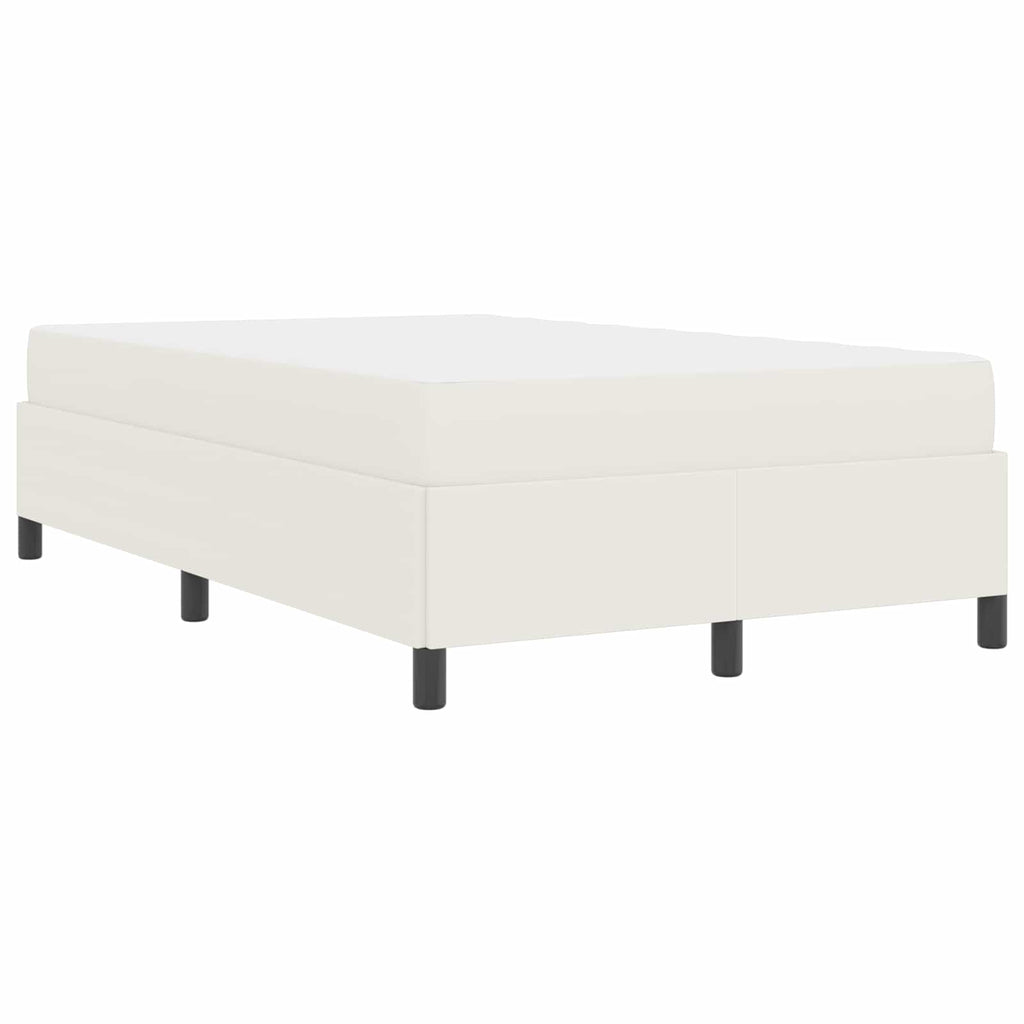 vidaXL Ramka łóżka z materacem Kremowy 120 x 200 cm tkanina
