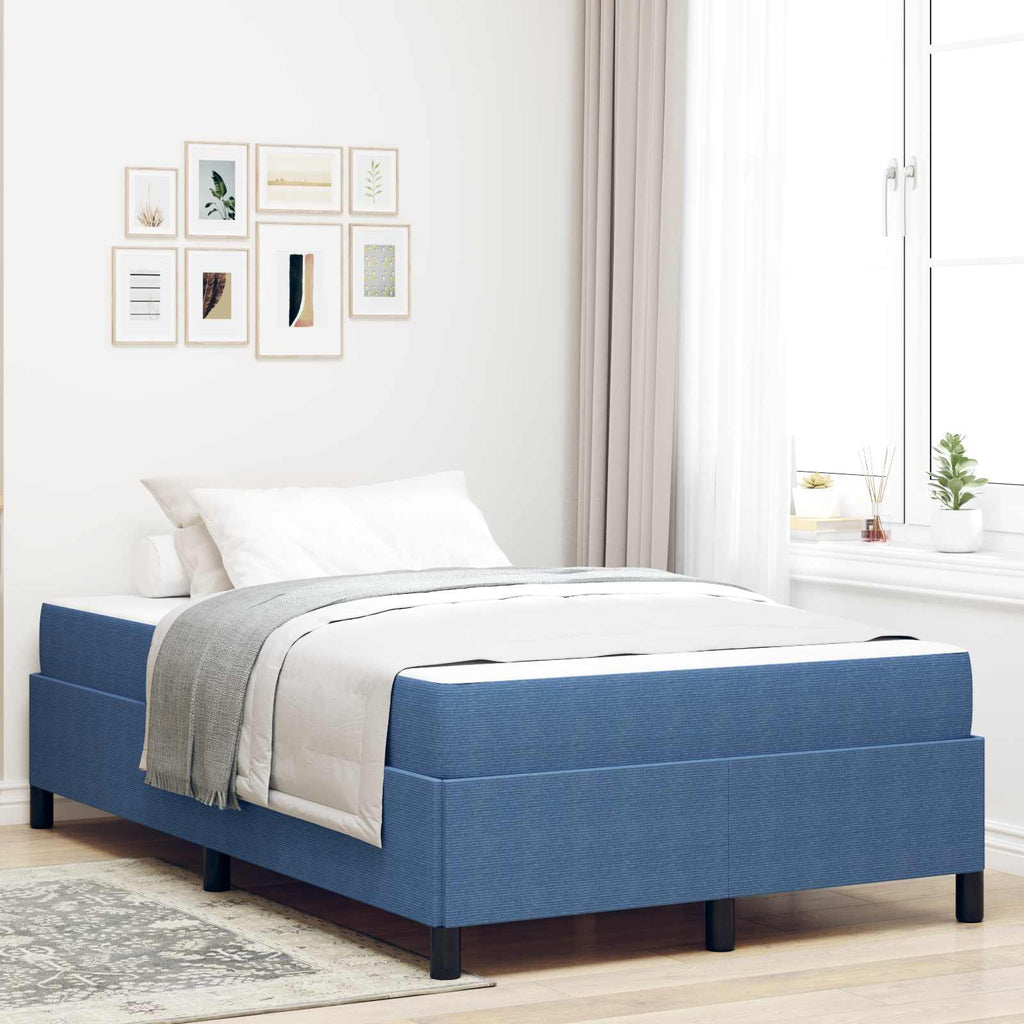 vidaXL Ramka łóżka z materacem Niebieski 120 x 200 cm tkanina