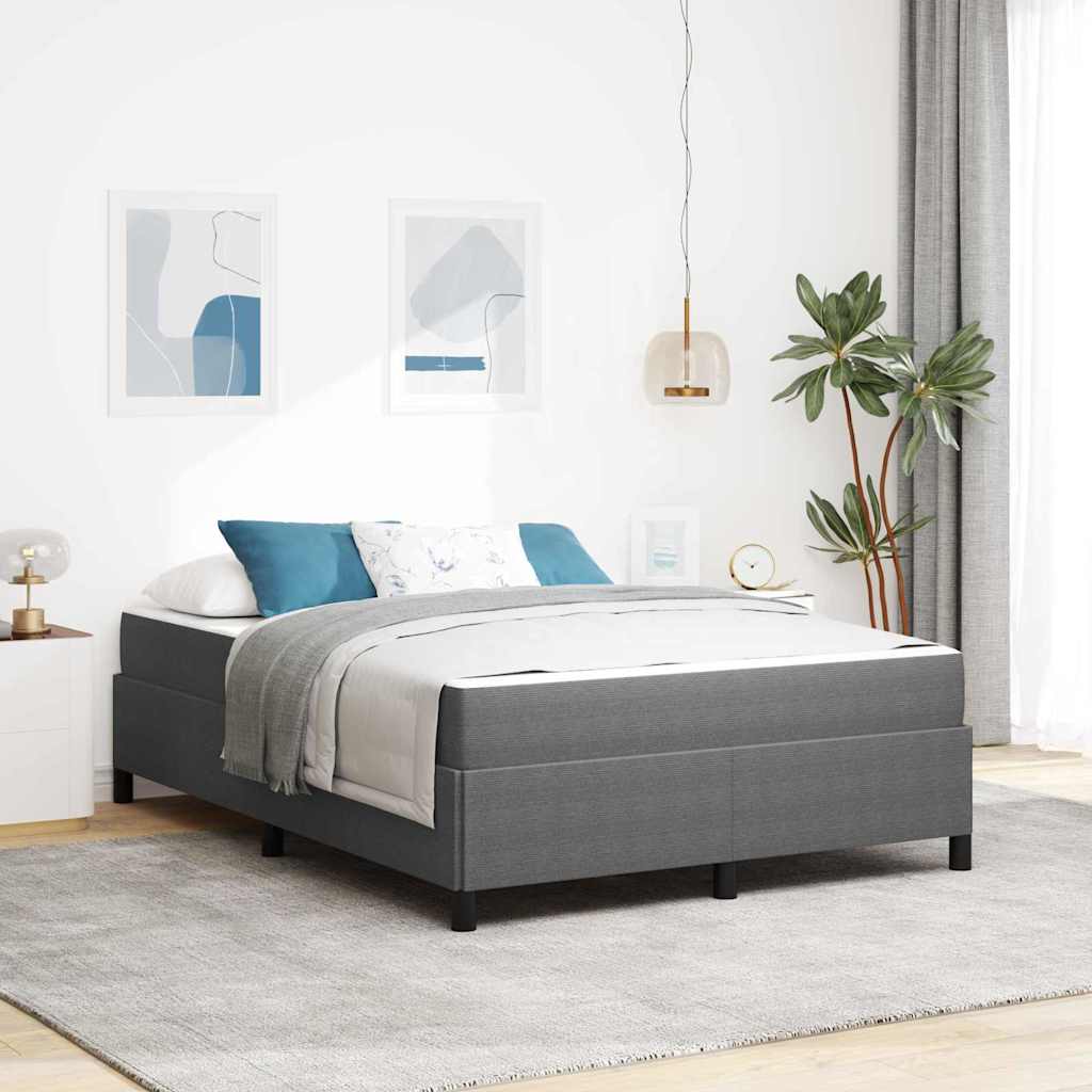 vidaXL Ramka łóżka z materacem Jasnoszary 140 x 190 cm tkanina