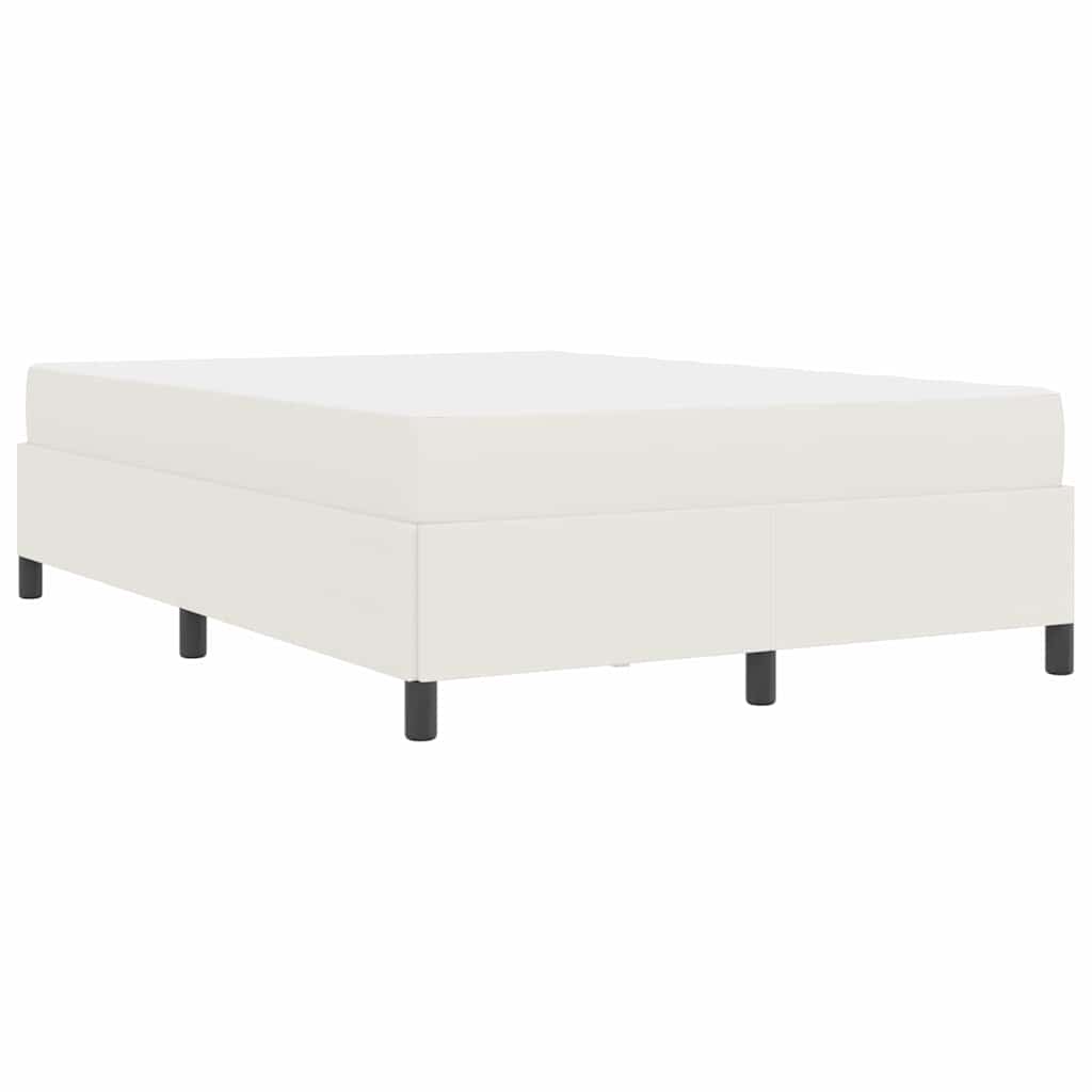 vidaXL Ramka łóżka z materacem Kremowy 140 x 200 cm tkanina