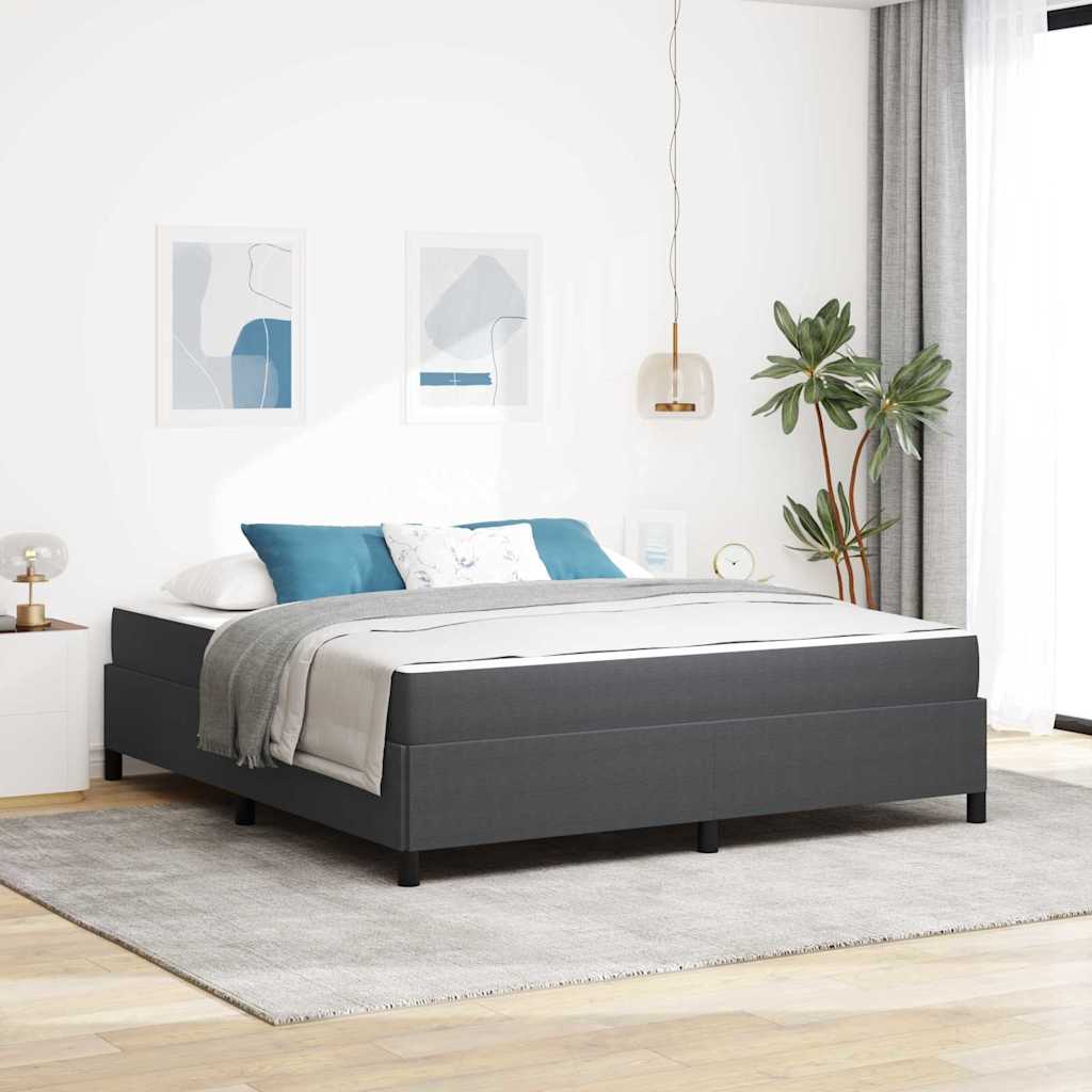 vidaXL Ramka łóżka z materacem Ciemnoszary 180 x 200 cm tkanina