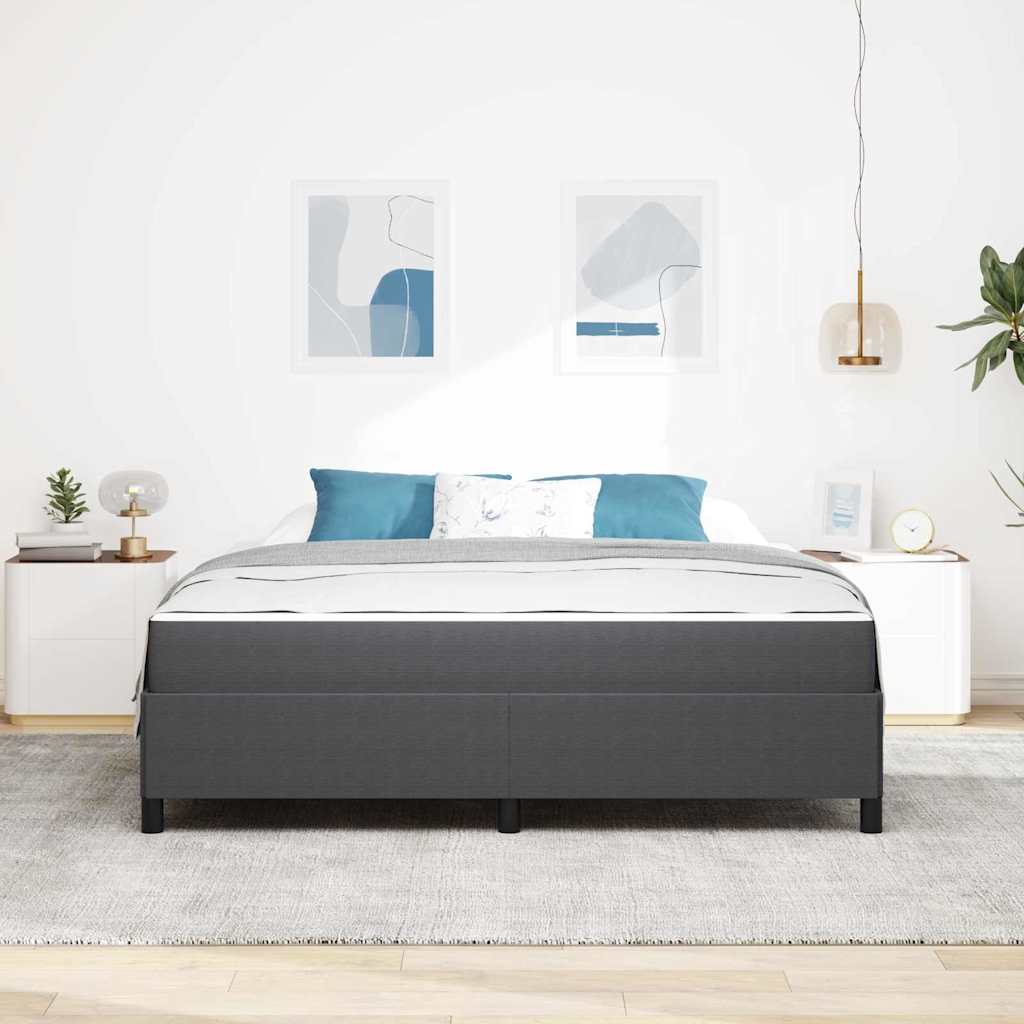 vidaXL Ramka łóżka z materacem Ciemnoszary 180 x 200 cm tkanina