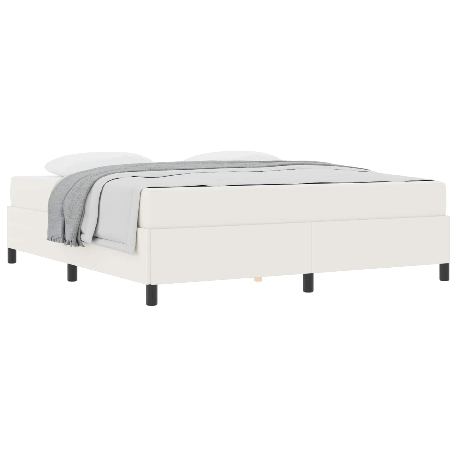 vidaXL Ramka łóżka z materacem Kremowy 180 x 200 cm tkanina
