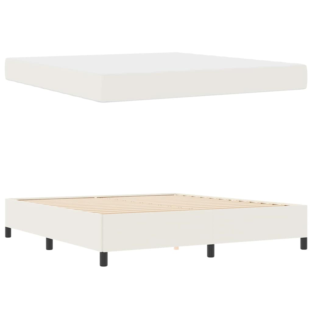 vidaXL Ramka łóżka z materacem Kremowy 180 x 200 cm tkanina
