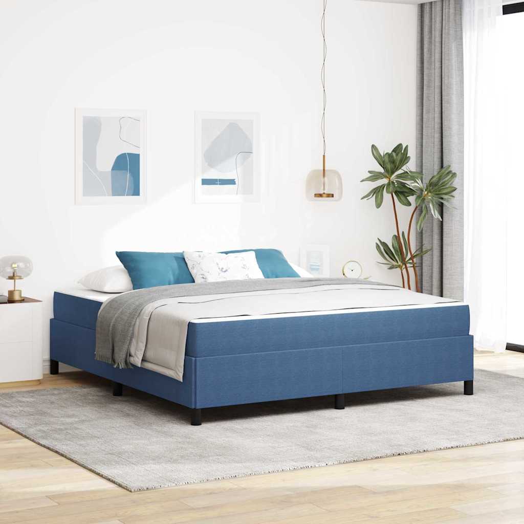 vidaXL Ramka łóżka z materacem Niebieski 180 x 200 cm tkanina