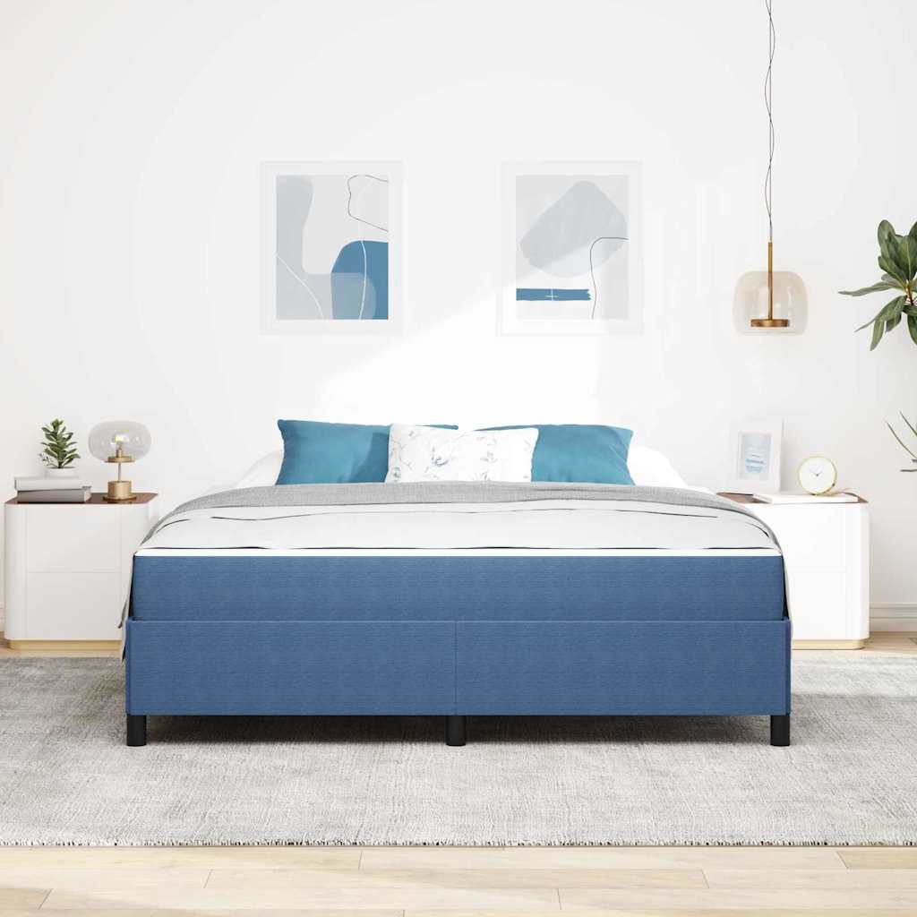 vidaXL Ramka łóżka z materacem Niebieski 180 x 200 cm tkanina