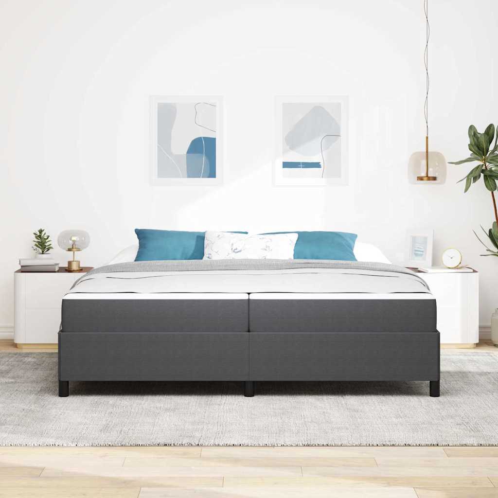 vidaXL Ramka łóżka z materacem Ciemnoszary 200 x 200 cm tkanina