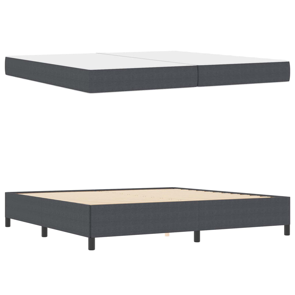 vidaXL Ramka łóżka z materacem Ciemnoszary 200 x 200 cm tkanina