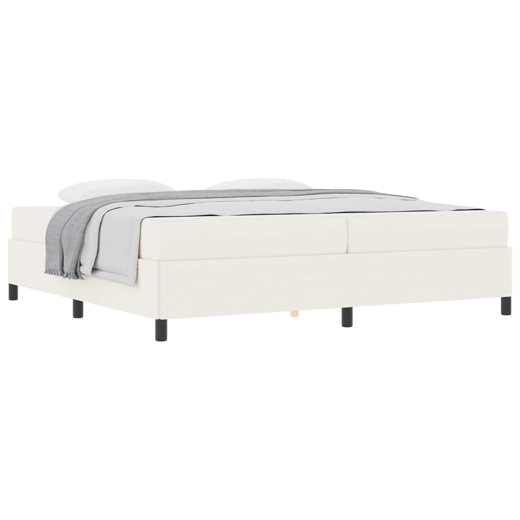vidaXL Ramka łóżka z materacem Kremowy 200 x 200 cm tkanina