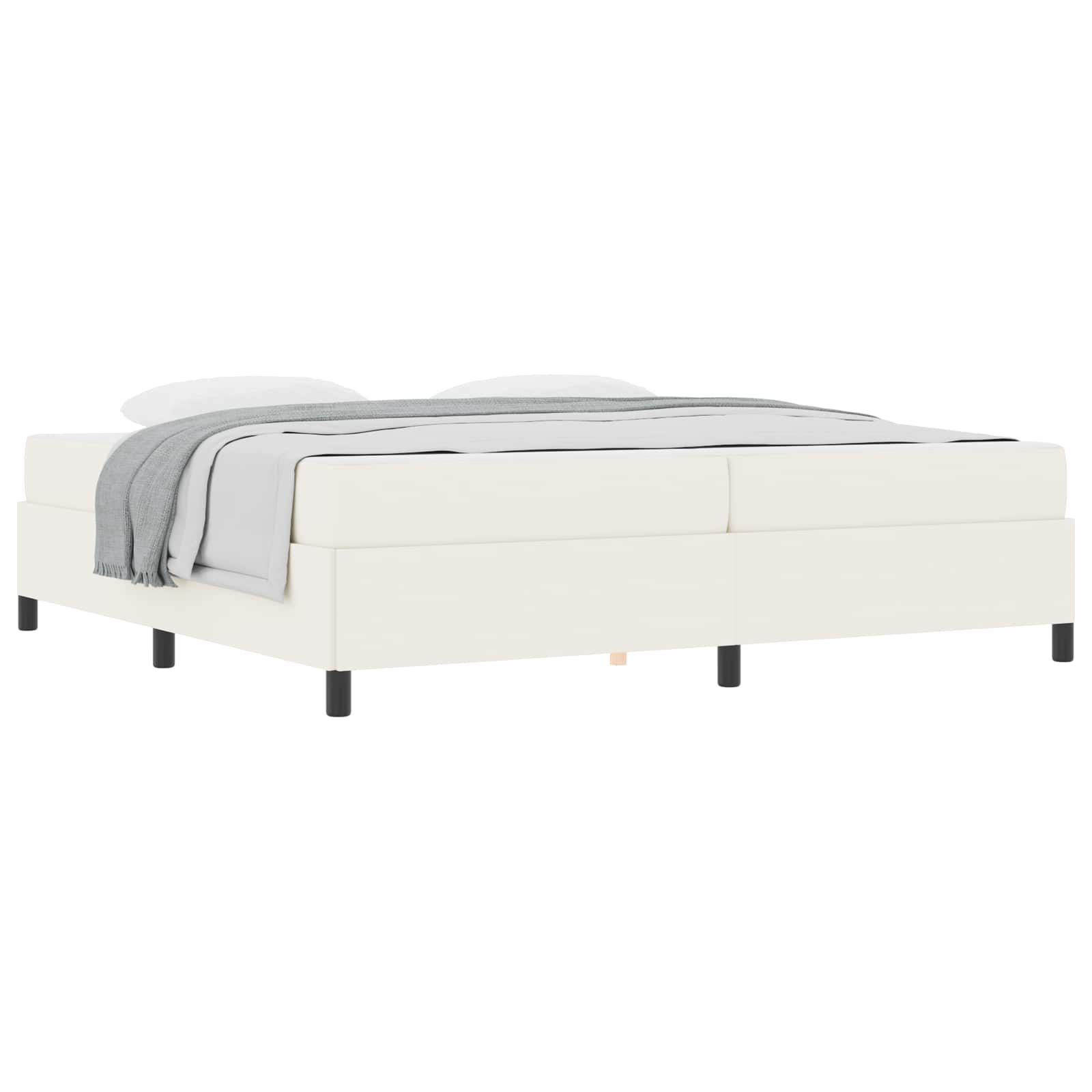 vidaXL Ramka łóżka z materacem Kremowy 200 x 200 cm tkanina