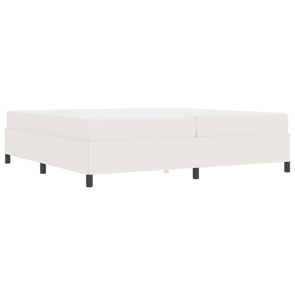 vidaXL Ramka łóżka z materacem Kremowy 200 x 200 cm tkanina