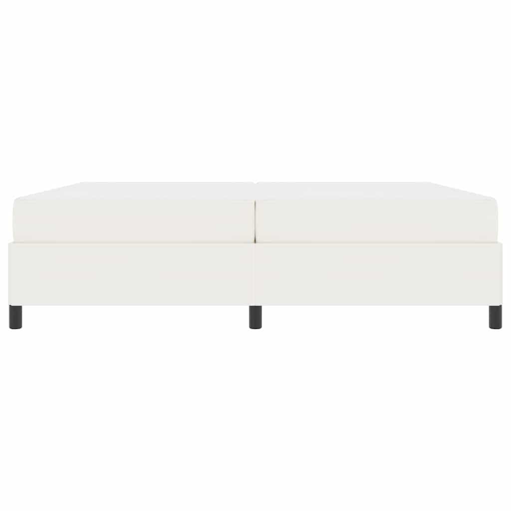 vidaXL Ramka łóżka z materacem Kremowy 200 x 200 cm tkanina