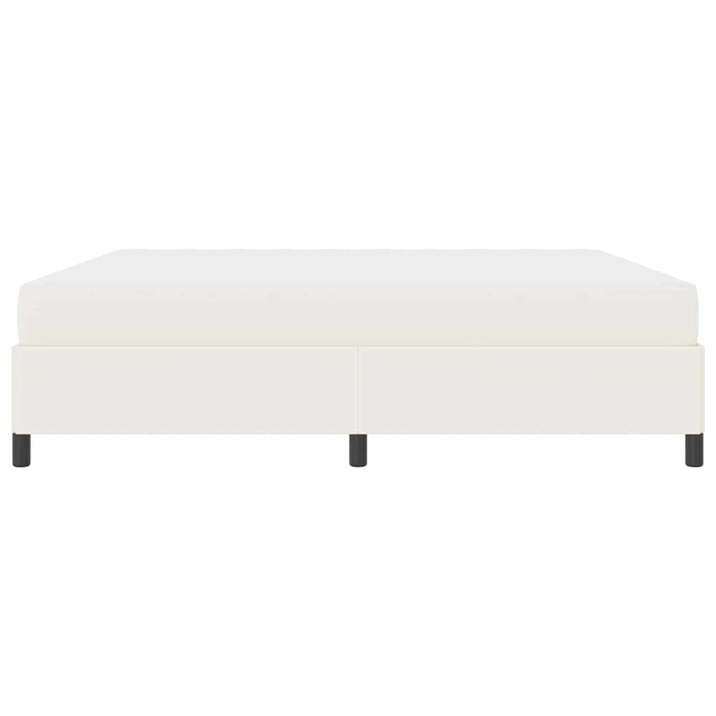 vidaXL Ramka łóżka z materacem Kremowy 200 x 200 cm tkanina
