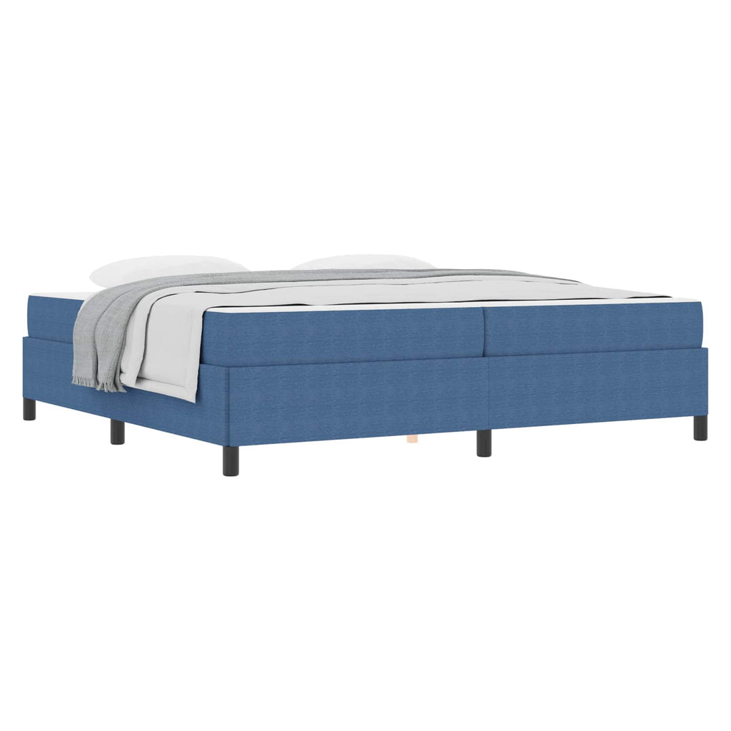 vidaXL Ramka łóżka z materacem Niebieski 200 x 200 cm tkanina