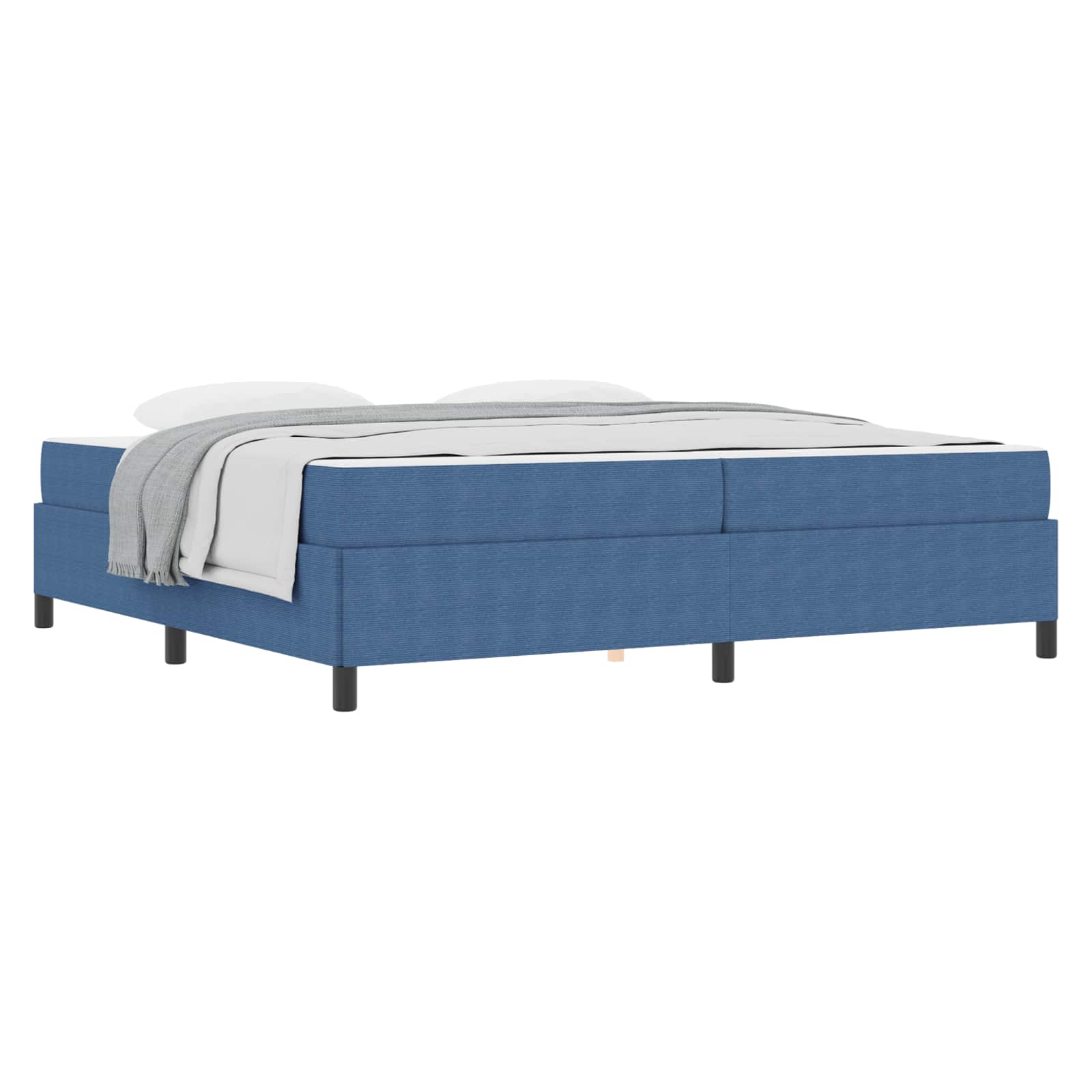 vidaXL Ramka łóżka z materacem Niebieski 200 x 200 cm tkanina
