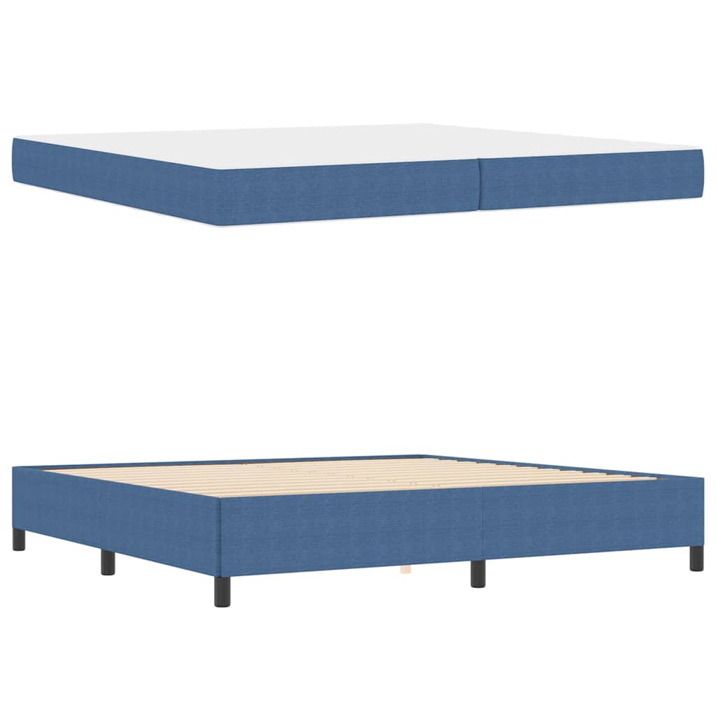 vidaXL Ramka łóżka z materacem Niebieski 200 x 200 cm tkanina