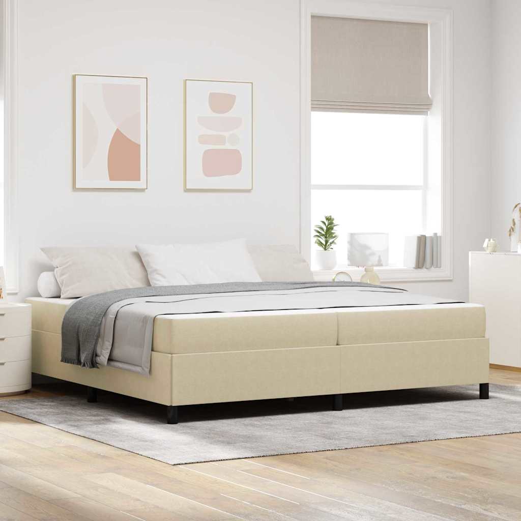 vidaXL Ramka łóżka z materacem Jasnozielony szary 200 x 200 cm tkanina