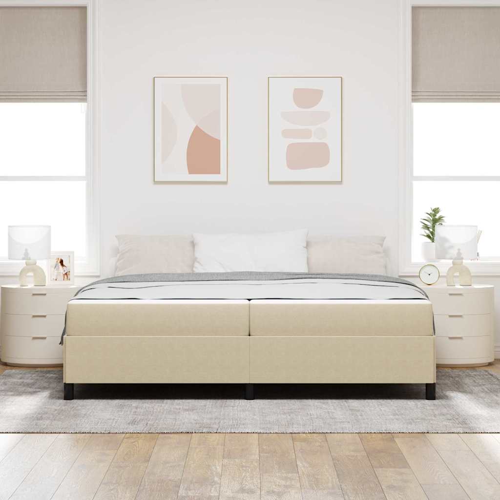 vidaXL Ramka łóżka z materacem Jasnozielony szary 200 x 200 cm tkanina
