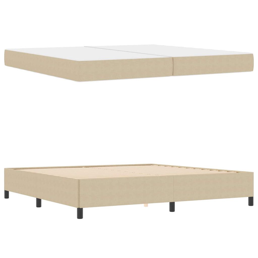 vidaXL Ramka łóżka z materacem Jasnozielony szary 200 x 200 cm tkanina