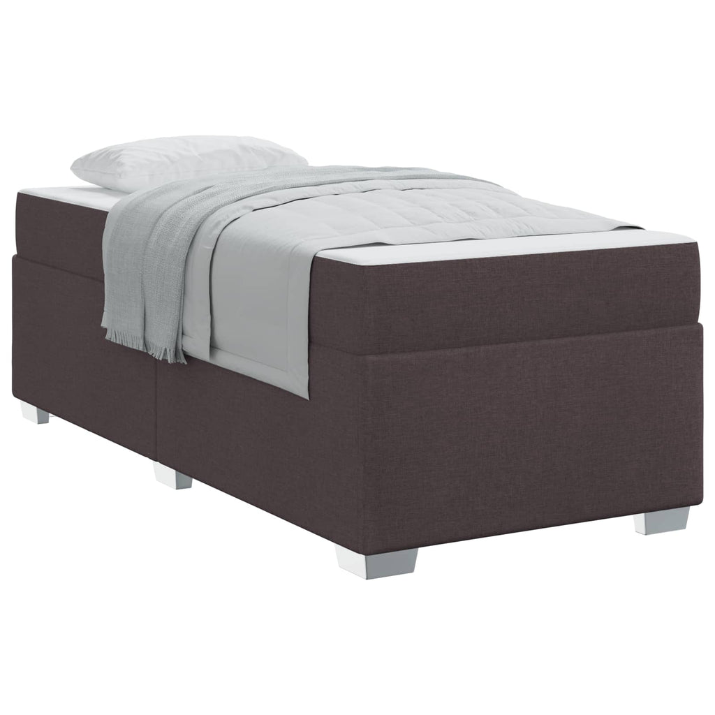 vidaXL Ramka łóżka z materacem Ciemny brąz 80 x 200 cm tkanina