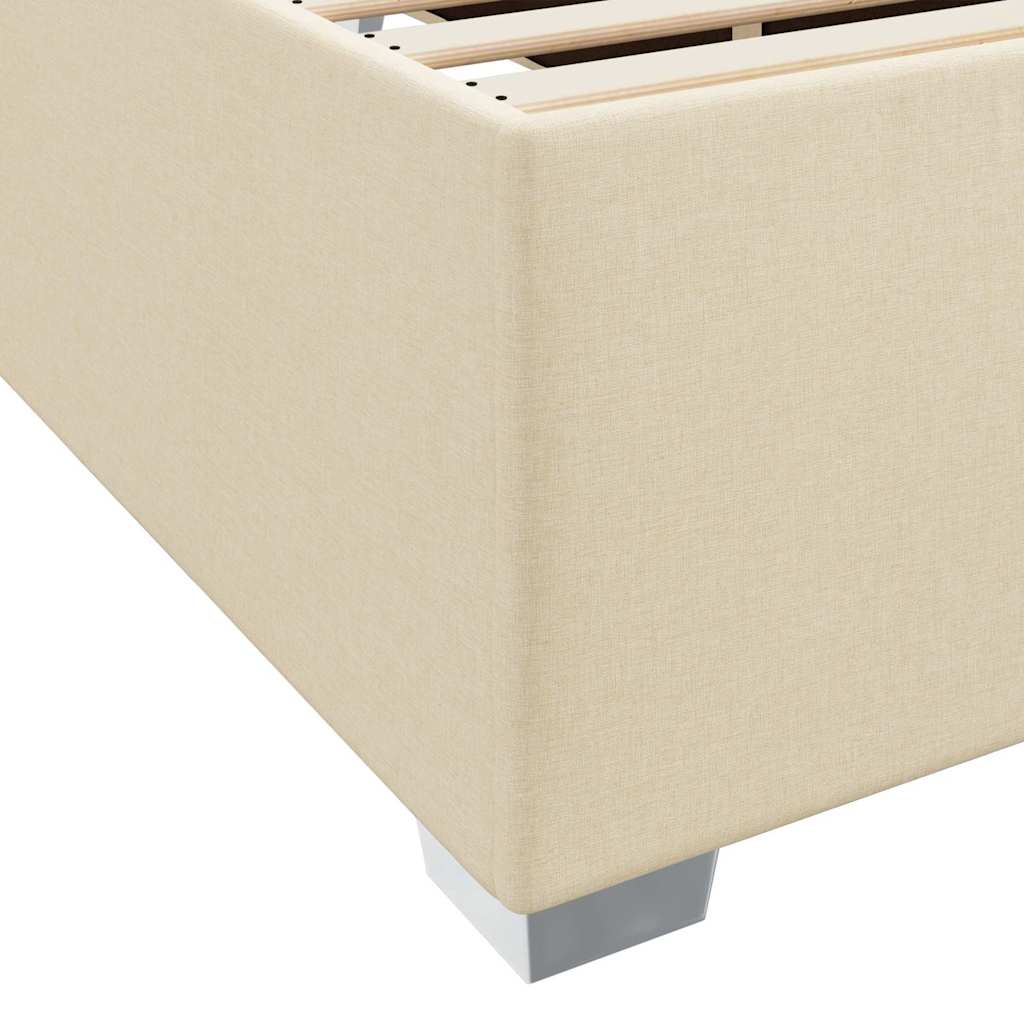 vidaXL Ramka łóżka z materacem Kremowy 80 x 200 cm tkanina