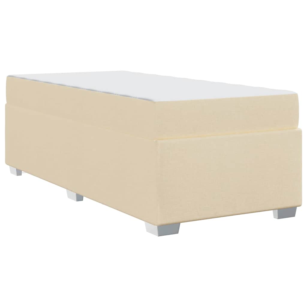 vidaXL Ramka łóżka z materacem Kremowy 80 x 200 cm tkanina