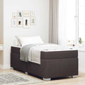 vidaXL Ramka łóżka z materacem Ciemny brąz 90 x 190 cm tkanina