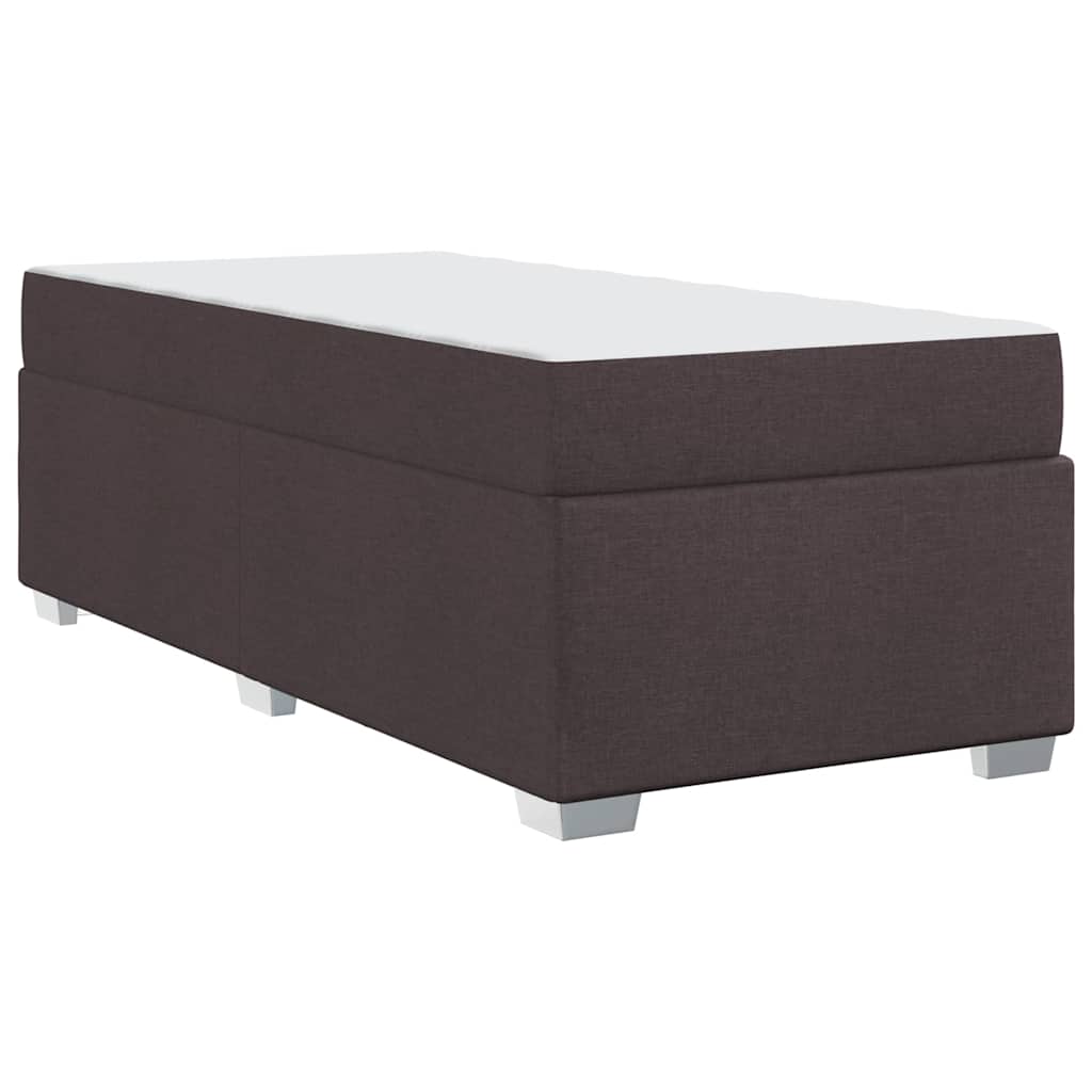 vidaXL Ramka łóżka z materacem Ciemny brąz 90 x 190 cm tkanina