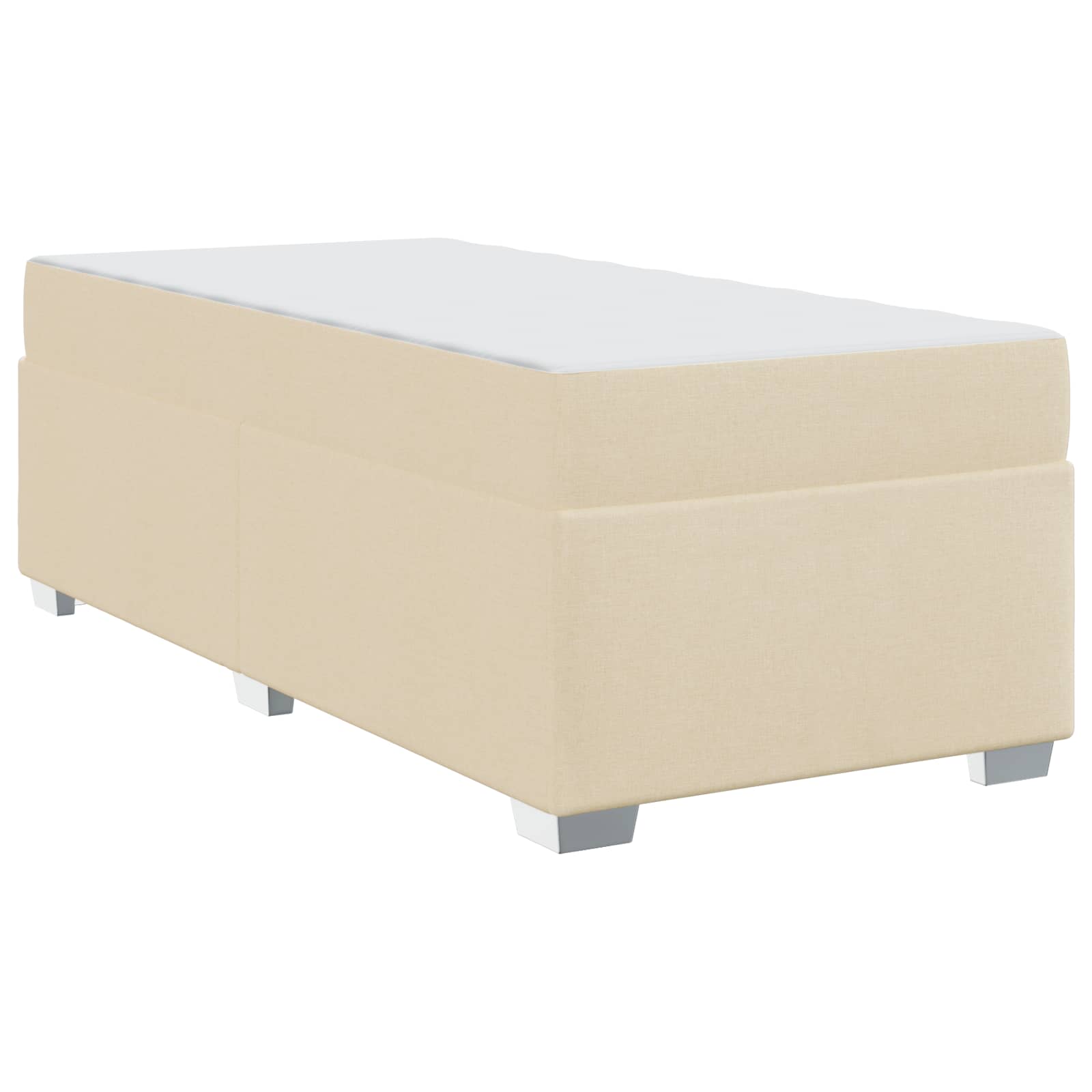 vidaXL Ramka łóżka z materacem Kremowy 90 x 190 cm tkanina