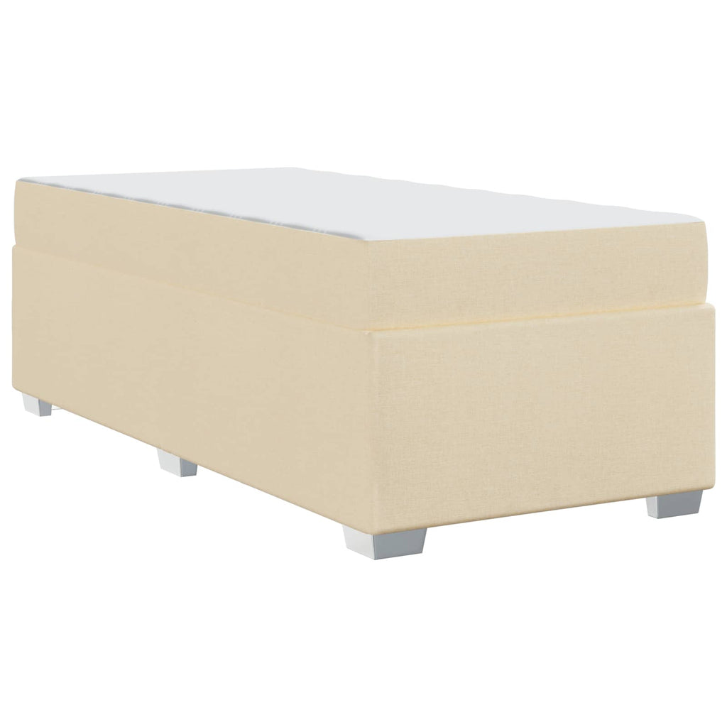 vidaXL Ramka łóżka z materacem Kremowy 90 x 190 cm tkanina