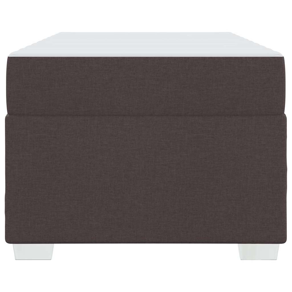 vidaXL Ramka łóżka z materacem Ciemny brąz 90 x 200 cm tkanina