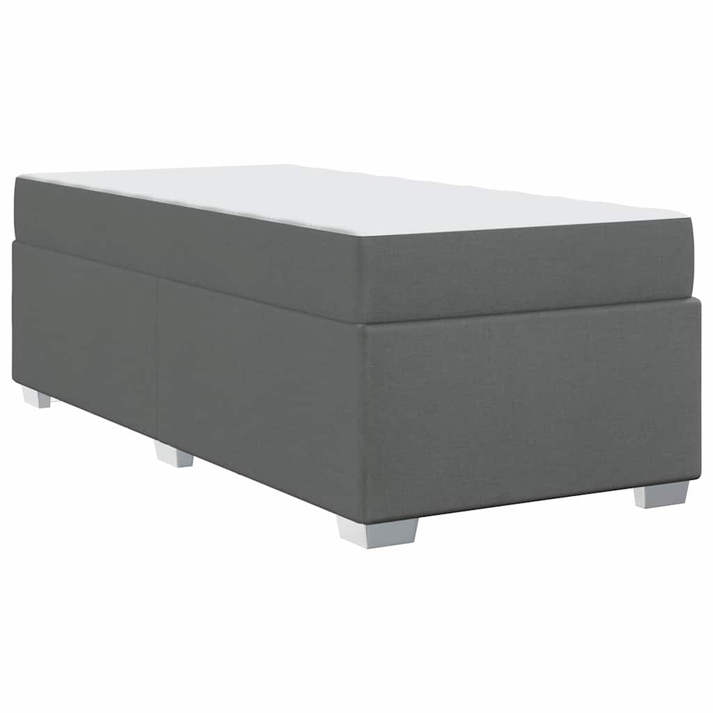 vidaXL Ramka łóżka z materacem Ciemnoszary 100 x 200 cm tkanina