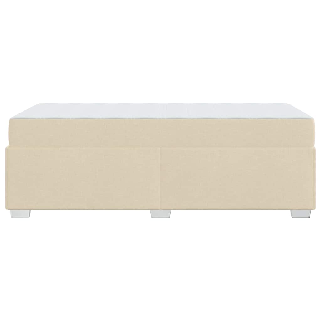 vidaXL Ramka łóżka z materacem Kremowy 100 x 200 cm tkanina