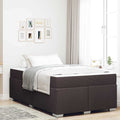 vidaXL Ramka łóżka z materacem Ciemny brąz 120 x 190 cm tkanina