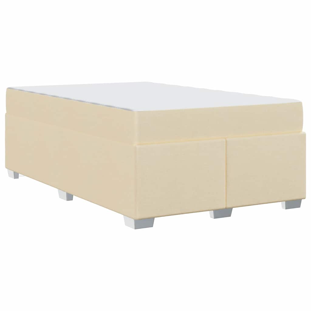 vidaXL Ramka łóżka z materacem Kremowy 120 x 190 cm tkanina