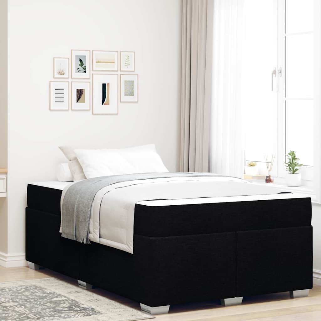 vidaXL Ramka łóżka z materacem Czarny 120 x 200 cm tkanina